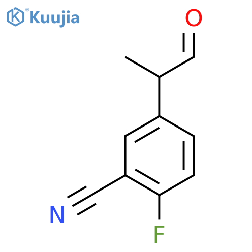 2-Fluoro-5-(1-oxopropan-2-yl)benzonitrile structure