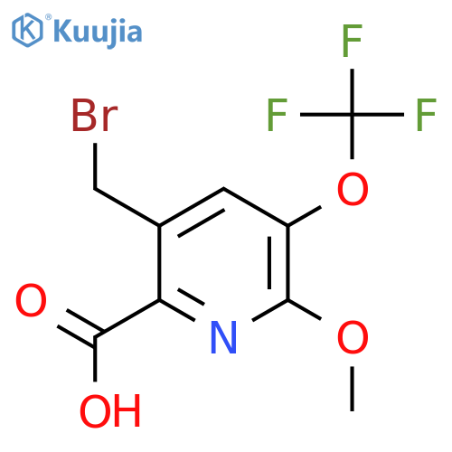 5-(Bromomethyl)-2-methoxy-3-(trifluoromethoxy)pyridine-6-carboxylic acid structure