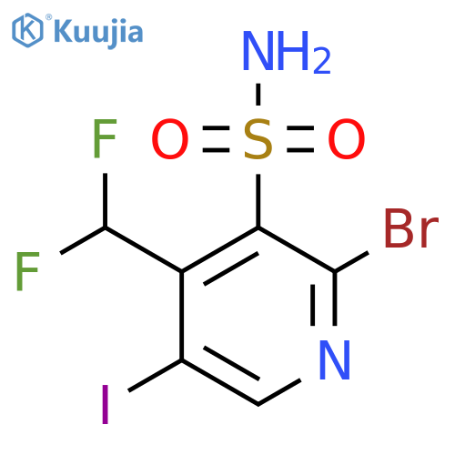 2-Bromo-4-(difluoromethyl)-5-iodopyridine-3-sulfonamide structure