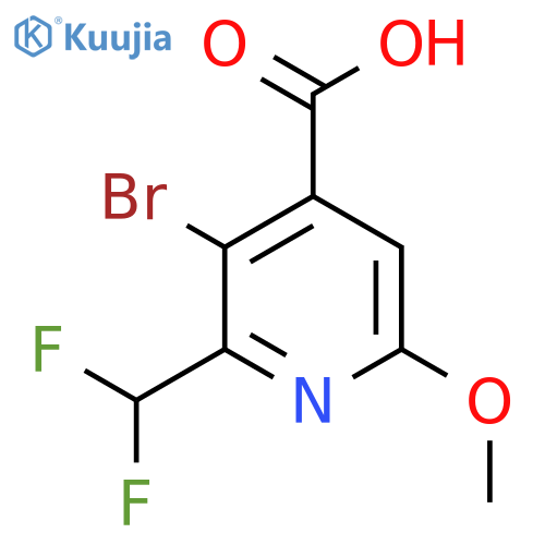 3-Bromo-2-(difluoromethyl)-6-methoxypyridine-4-carboxylic acid structure