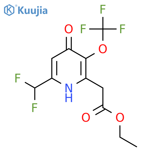 Ethyl 6-(difluoromethyl)-4-hydroxy-3-(trifluoromethoxy)pyridine-2-acetate structure
