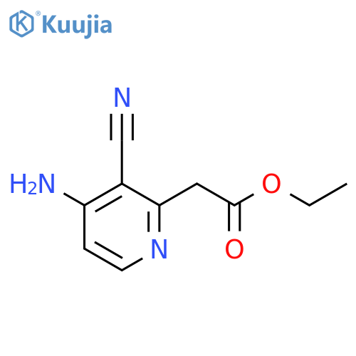 Ethyl 4-amino-3-cyanopyridine-2-acetate structure