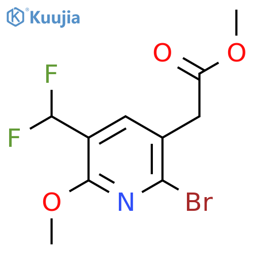 Methyl 2-bromo-5-(difluoromethyl)-6-methoxypyridine-3-acetate structure