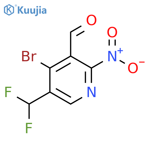 4-Bromo-5-(difluoromethyl)-2-nitropyridine-3-carboxaldehyde structure