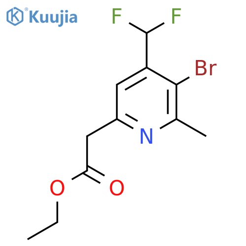 Ethyl 3-bromo-4-(difluoromethyl)-2-methylpyridine-6-acetate structure