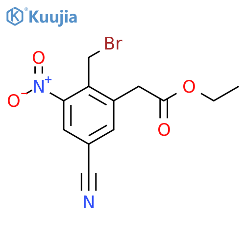 Ethyl 2-bromomethyl-5-cyano-3-nitrophenylacetate structure