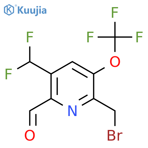 2-(Bromomethyl)-5-(difluoromethyl)-3-(trifluoromethoxy)pyridine-6-carboxaldehyde structure