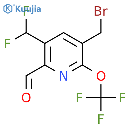 3-(Bromomethyl)-5-(difluoromethyl)-2-(trifluoromethoxy)pyridine-6-carboxaldehyde structure