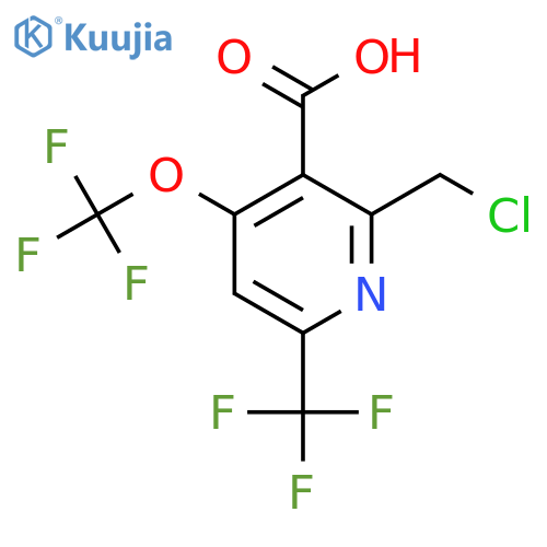 2-(Chloromethyl)-4-(trifluoromethoxy)-6-(trifluoromethyl)pyridine-3-carboxylic acid structure