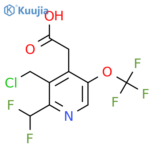 3-(Chloromethyl)-2-(difluoromethyl)-5-(trifluoromethoxy)pyridine-4-acetic acid structure