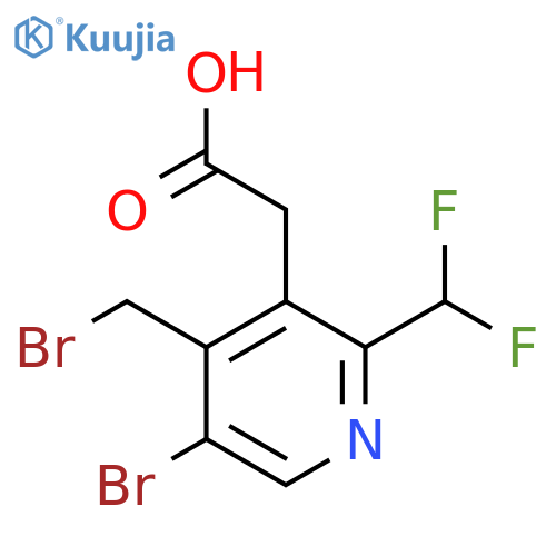 5-Bromo-4-(bromomethyl)-2-(difluoromethyl)pyridine-3-acetic acid structure