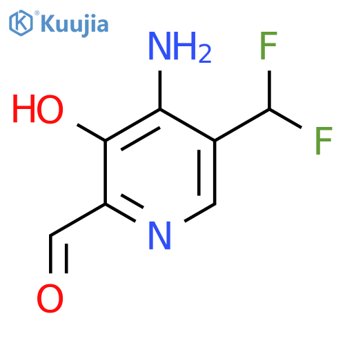 4-Amino-5-(difluoromethyl)-3-hydroxypyridine-2-carboxaldehyde structure