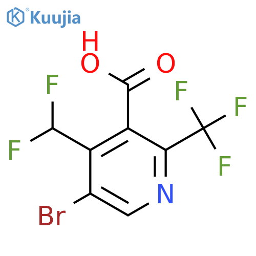 5-Bromo-4-(difluoromethyl)-2-(trifluoromethyl)pyridine-3-carboxylic acid structure
