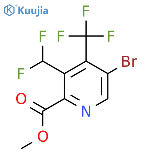 Methyl 5-bromo-3-(difluoromethyl)-4-(trifluoromethyl)pyridine-2-carboxylate structure