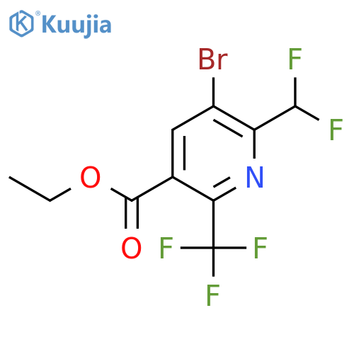 Ethyl 3-bromo-2-(difluoromethyl)-6-(trifluoromethyl)pyridine-5-carboxylate structure