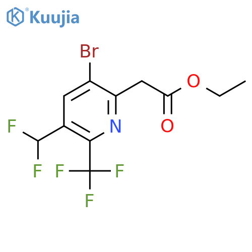 Ethyl 3-bromo-5-(difluoromethyl)-6-(trifluoromethyl)pyridine-2-acetate structure