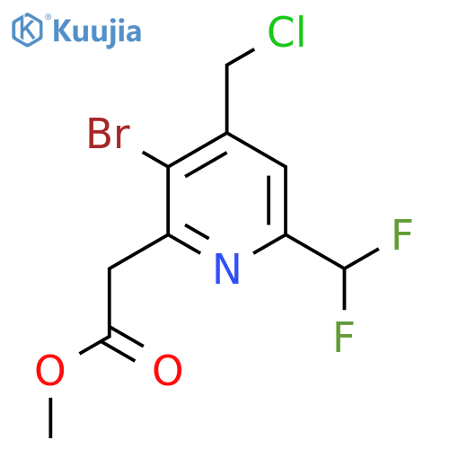 Methyl 3-bromo-4-(chloromethyl)-6-(difluoromethyl)pyridine-2-acetate structure