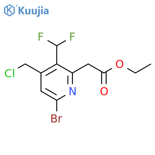 Ethyl 6-bromo-4-(chloromethyl)-3-(difluoromethyl)pyridine-2-acetate structure