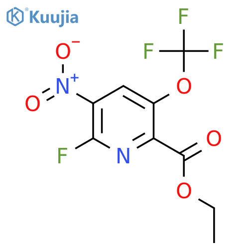 Ethyl 2-fluoro-3-nitro-5-(trifluoromethoxy)pyridine-6-carboxylate structure