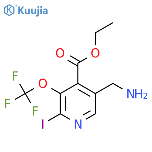 Ethyl 5-(aminomethyl)-2-iodo-3-(trifluoromethoxy)pyridine-4-carboxylate structure