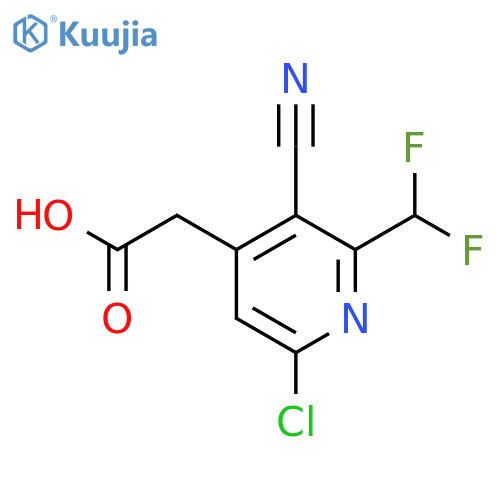 6-Chloro-3-cyano-2-(difluoromethyl)pyridine-4-acetic acid structure