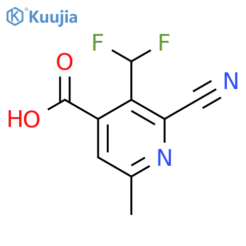 2-Cyano-3-(difluoromethyl)-6-methylpyridine-4-carboxylic acid structure