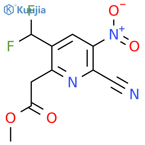 Methyl 2-cyano-5-(difluoromethyl)-3-nitropyridine-6-acetate structure