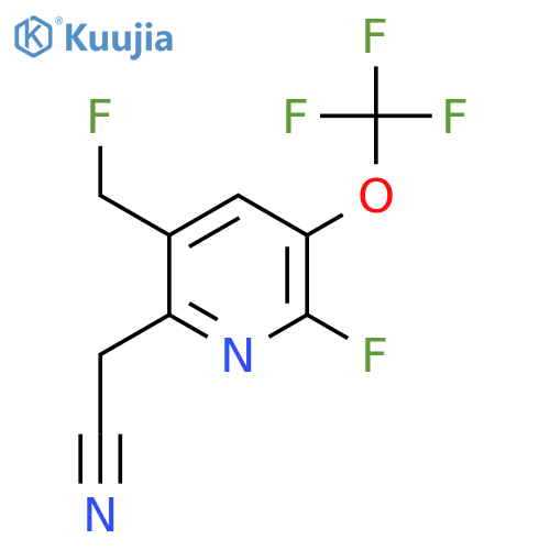 2-Fluoro-5-(fluoromethyl)-3-(trifluoromethoxy)pyridine-6-acetonitrile structure