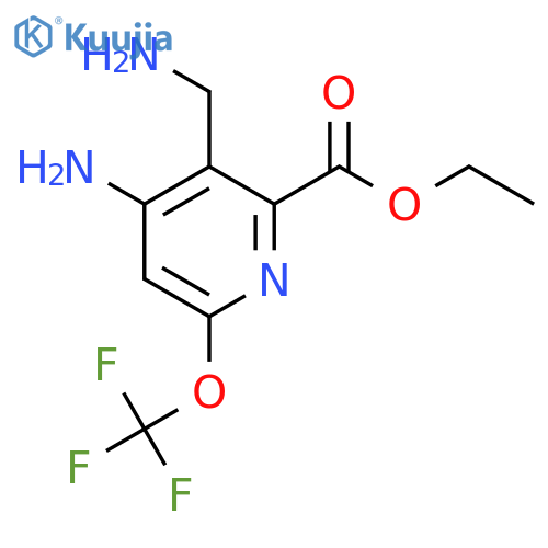 Ethyl 4-amino-3-(aminomethyl)-6-(trifluoromethoxy)pyridine-2-carboxylate structure
