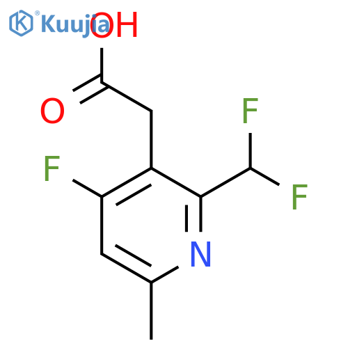 2-(Difluoromethyl)-4-fluoro-6-methylpyridine-3-acetic acid structure