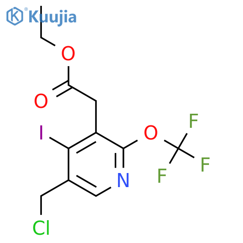 Ethyl 5-(chloromethyl)-4-iodo-2-(trifluoromethoxy)pyridine-3-acetate structure