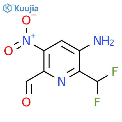 3-Amino-2-(difluoromethyl)-5-nitropyridine-6-carboxaldehyde structure