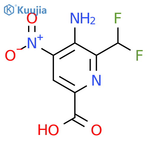 3-Amino-2-(difluoromethyl)-4-nitropyridine-6-carboxylic acid structure