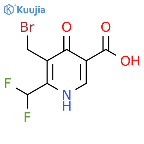 3-(Bromomethyl)-2-(difluoromethyl)-4-hydroxypyridine-5-carboxylic acid structure