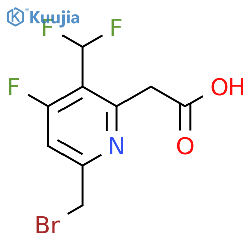 6-(Bromomethyl)-3-(difluoromethyl)-4-fluoropyridine-2-acetic acid structure