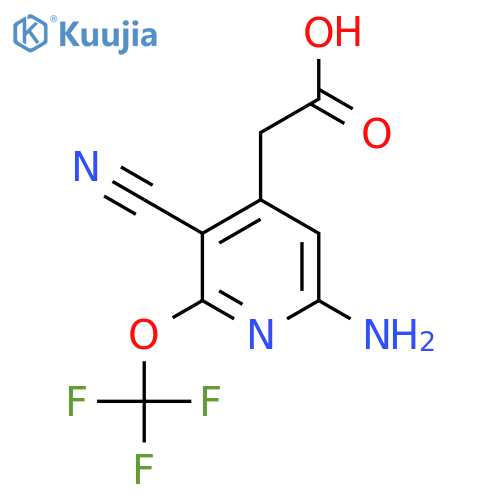 6-Amino-3-cyano-2-(trifluoromethoxy)pyridine-4-acetic acid structure