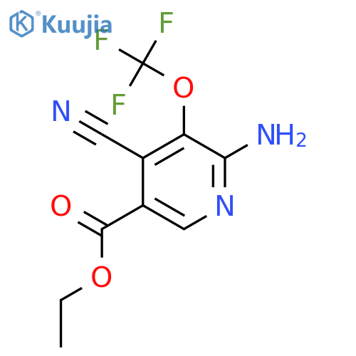 Ethyl 2-amino-4-cyano-3-(trifluoromethoxy)pyridine-5-carboxylate structure