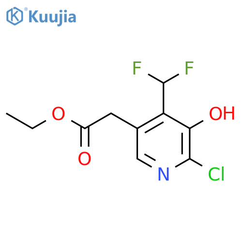 Ethyl 2-chloro-4-(difluoromethyl)-3-hydroxypyridine-5-acetate structure