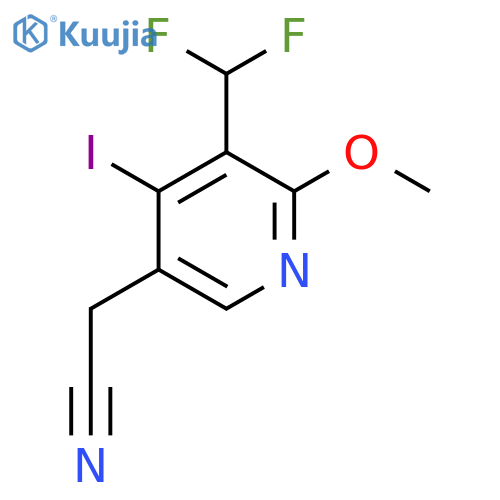 3-(Difluoromethyl)-4-iodo-2-methoxypyridine-5-acetonitrile structure