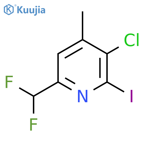 3-Chloro-6-(difluoromethyl)-2-iodo-4-methylpyridine structure