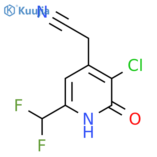 3-Chloro-6-(difluoromethyl)-2-hydroxypyridine-4-acetonitrile structure