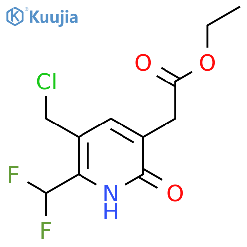 Ethyl 3-(chloromethyl)-2-(difluoromethyl)-6-hydroxypyridine-5-acetate structure