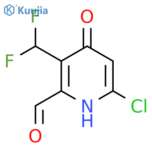 6-Chloro-3-(difluoromethyl)-4-hydroxypyridine-2-carboxaldehyde structure