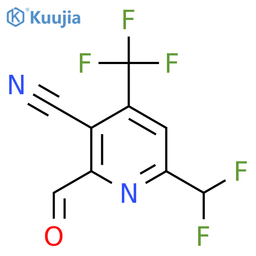 3-Cyano-6-(difluoromethyl)-4-(trifluoromethyl)pyridine-2-carboxaldehyde structure
