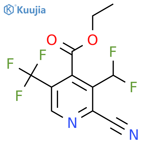 Ethyl 2-cyano-3-(difluoromethyl)-5-(trifluoromethyl)pyridine-4-carboxylate structure
