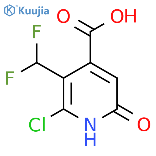 2-Chloro-3-(difluoromethyl)-6-hydroxypyridine-4-carboxylic acid structure