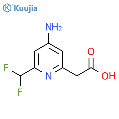 4-Amino-2-(difluoromethyl)pyridine-6-acetic acid structure
