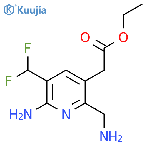 Ethyl 2-amino-6-(aminomethyl)-3-(difluoromethyl)pyridine-5-acetate structure