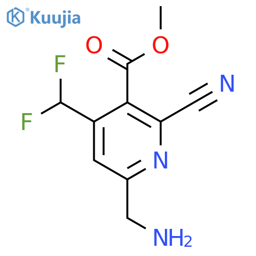 Methyl 6-(aminomethyl)-2-cyano-4-(difluoromethyl)pyridine-3-carboxylate structure