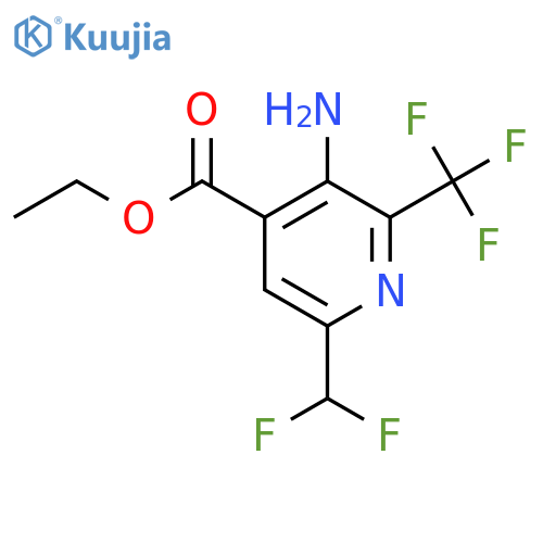 Ethyl 3-amino-6-(difluoromethyl)-2-(trifluoromethyl)pyridine-4-carboxylate structure